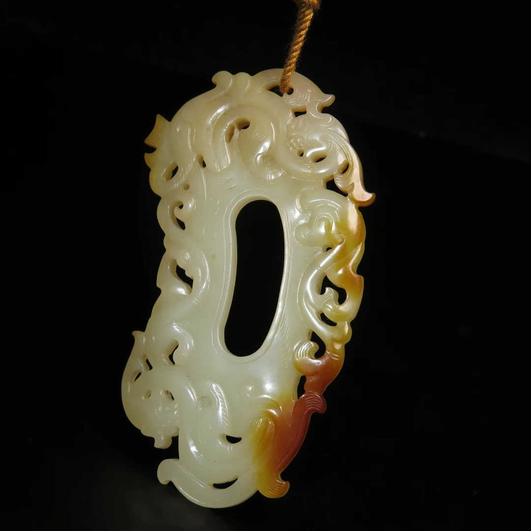 清代螭纹玉韘佩/MZ025799/和田玉/民族文物