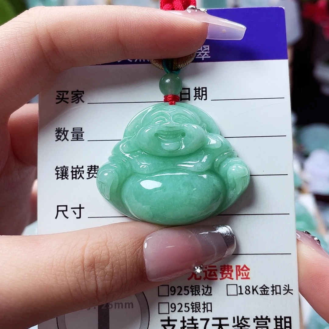 翡翠未镶嵌颈饰佛公37