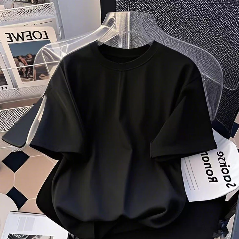 【6-2无图】2025纯棉男女同款纯棉T恤短袖t恤男女夏季ins潮牌潮