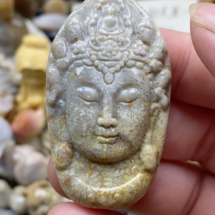 颈饰未镶嵌硅化珊瑚（珊瑚玉）