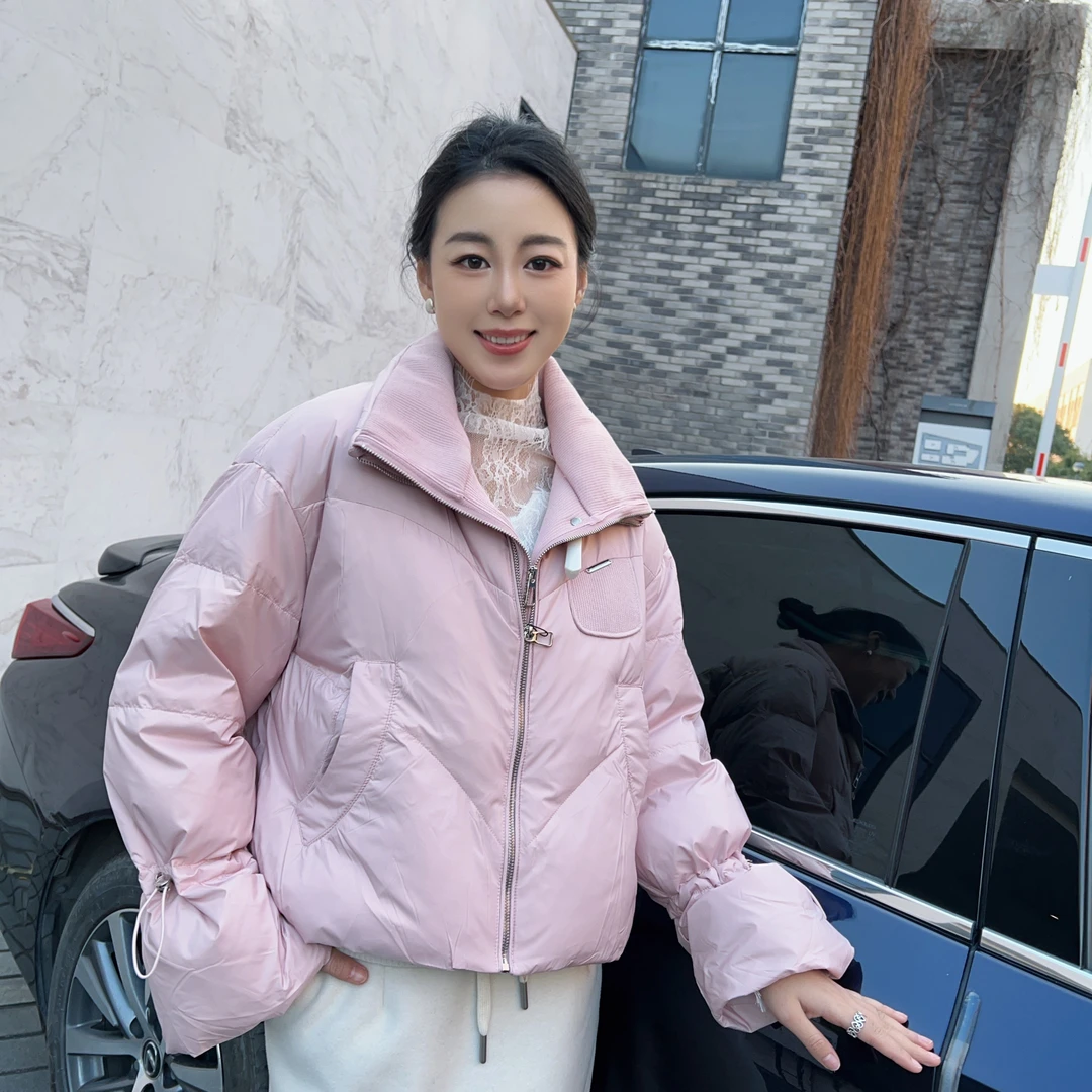 【新款】红魔方时尚简约纯色抽绳袖口百搭羽绒服40M7373