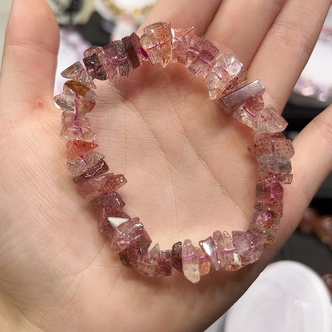 水晶手链未镶嵌sg23金草莓碎石