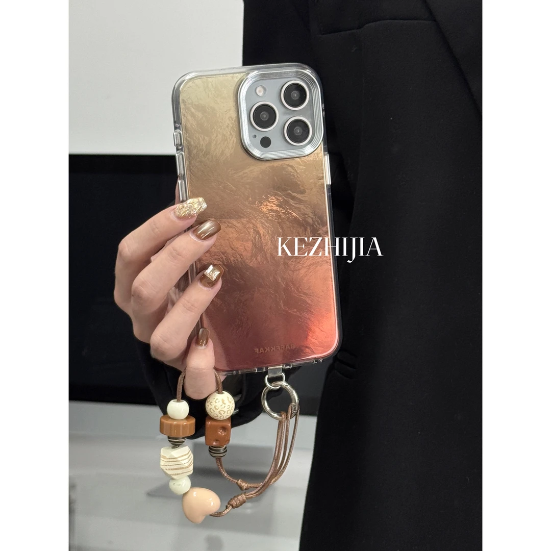 【壳之】高级个性锡纸纹圆边适用苹果16/15/14/13promax简约手机壳