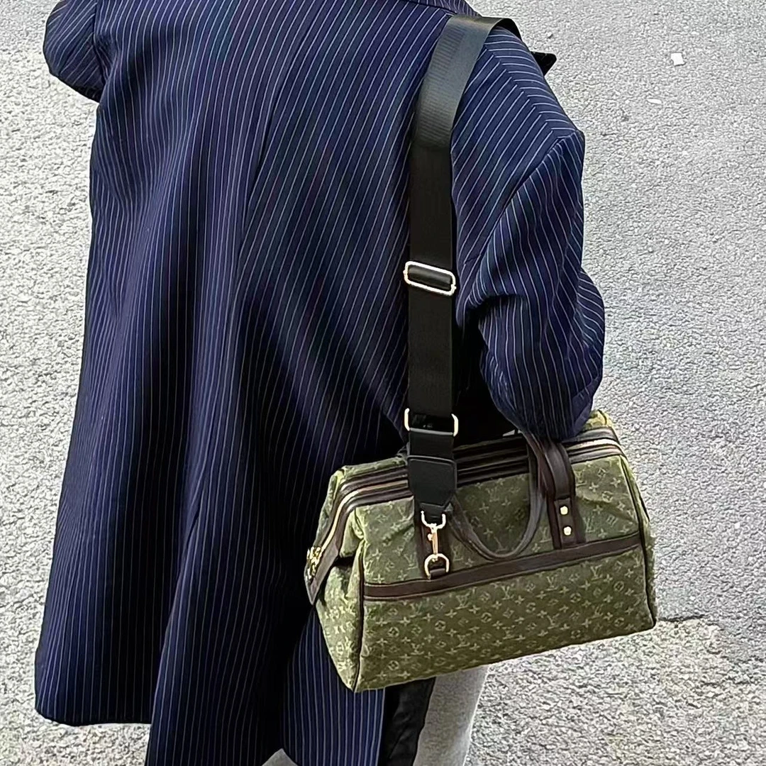 95新 LouisVuitton/路易威登 绿丹宁 36大号波士顿 斜挎男士包