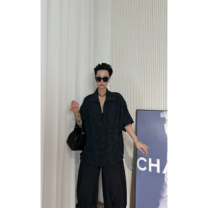 Dan Dan 扎染雪花状宽松大版衬衫女