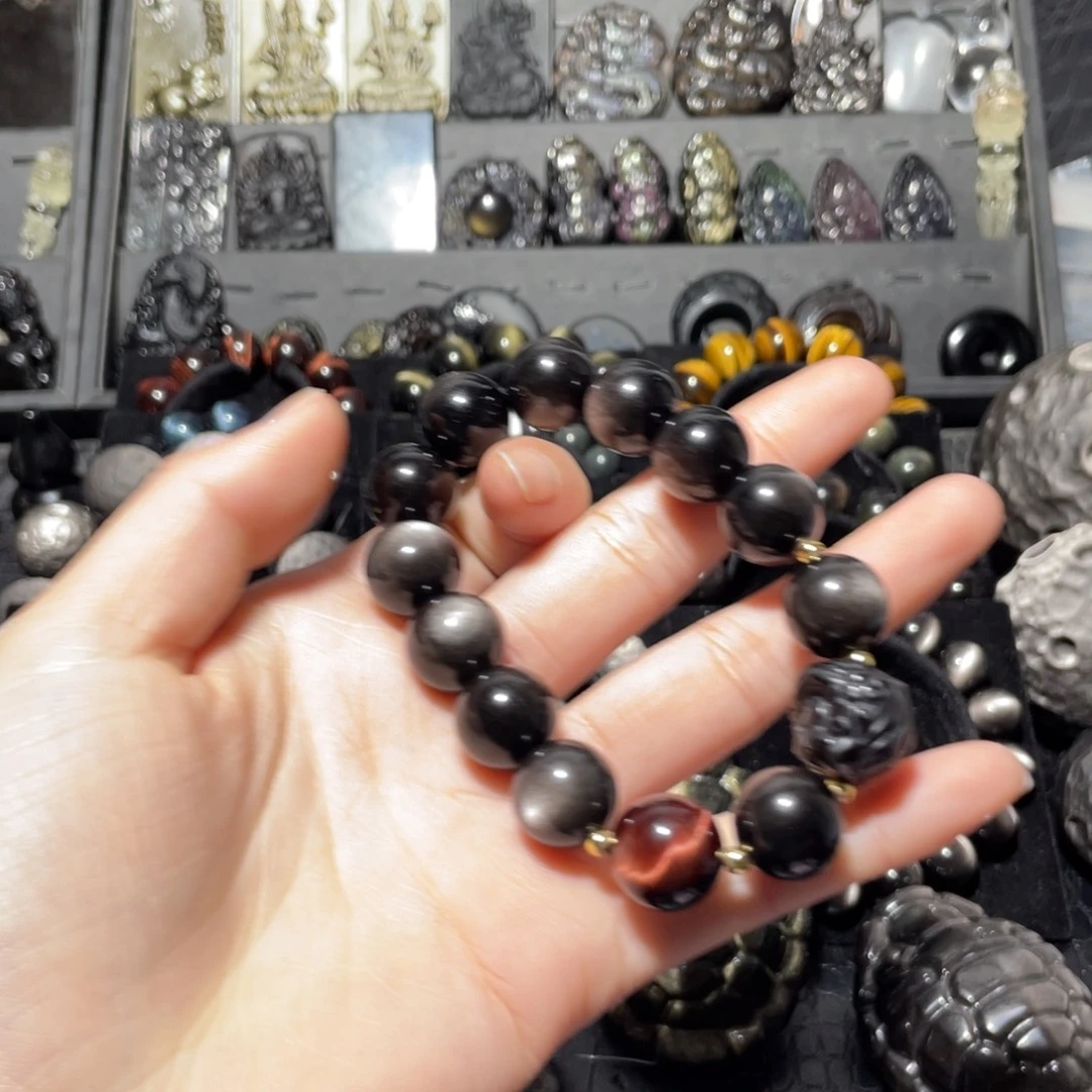 代***德黑曜岩未镶嵌珠宝奇石