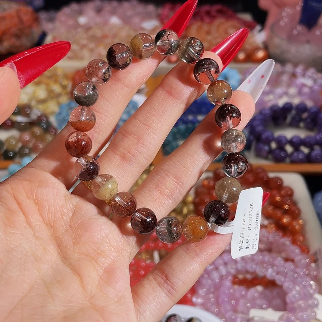 水晶手链未镶嵌半盆四季幽灵9mm