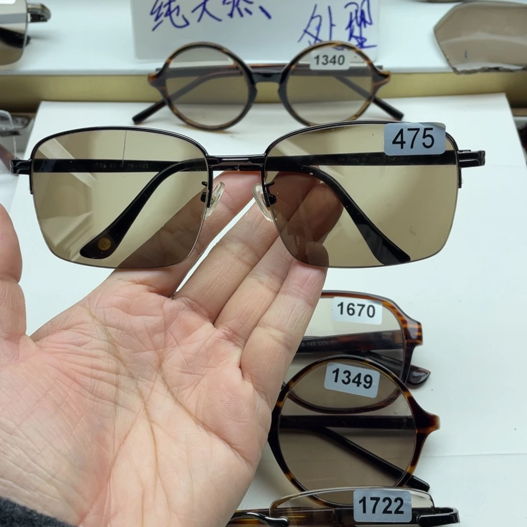 茶水晶半框眼镜 475