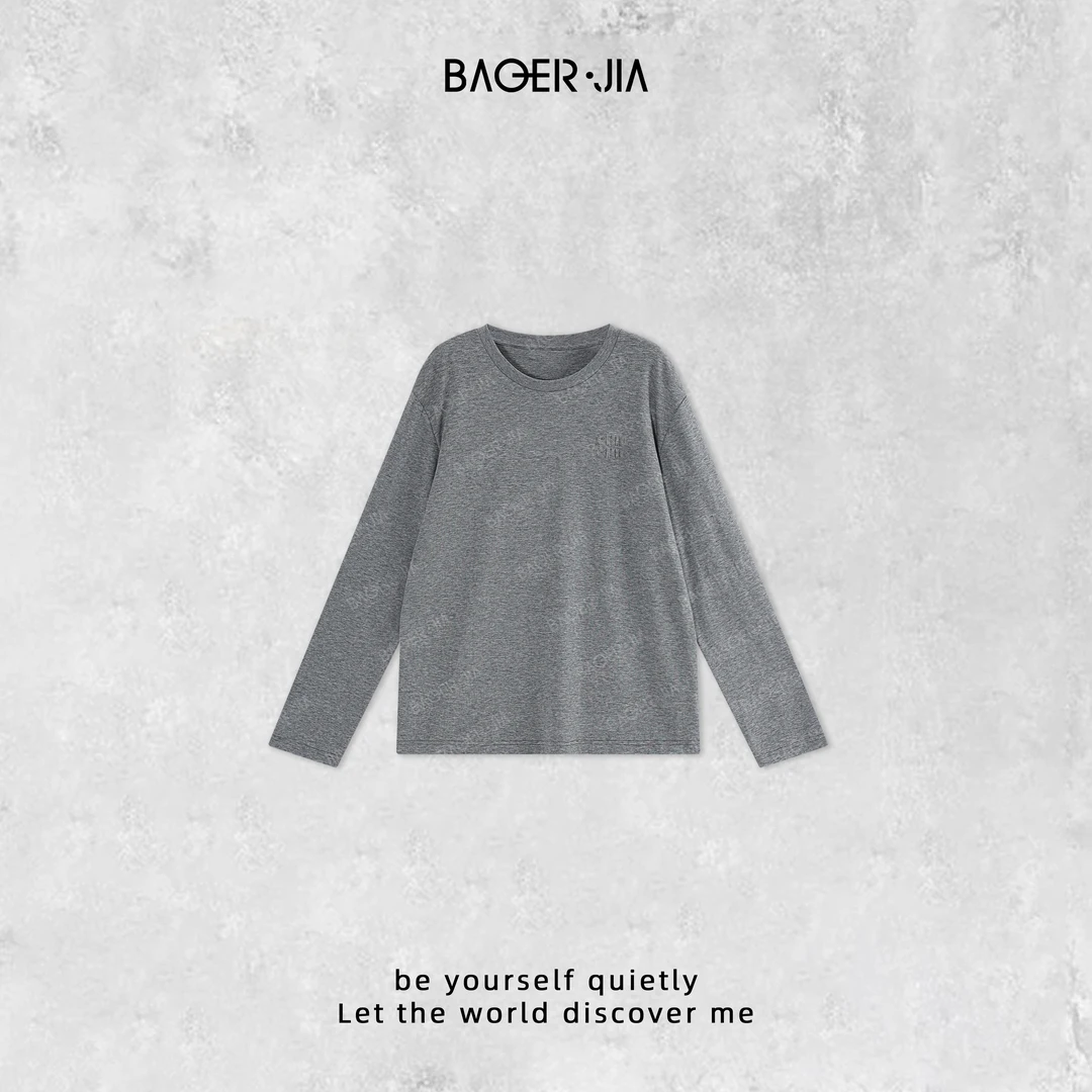 3-【高端~T】宝儿家含幂BL65824309宽松贴补刺绣简约落肩剪裁T恤