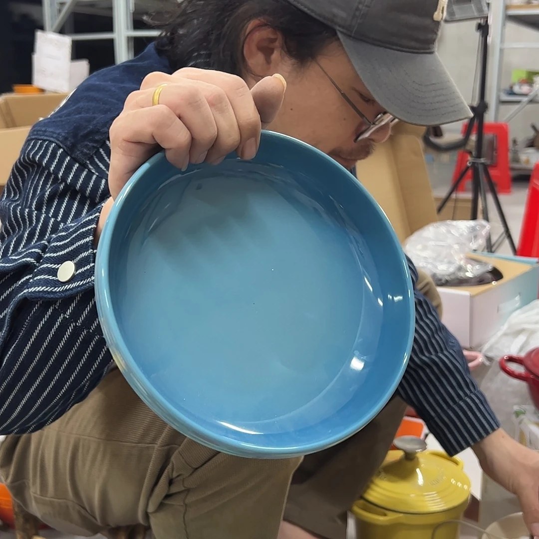 陶瓷海军蓝盘子轻虹深盘