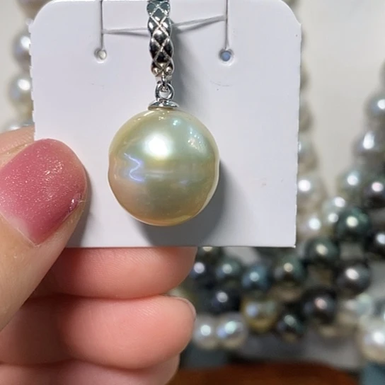 海水珍珠颈饰银S925镶嵌15✖️16.7