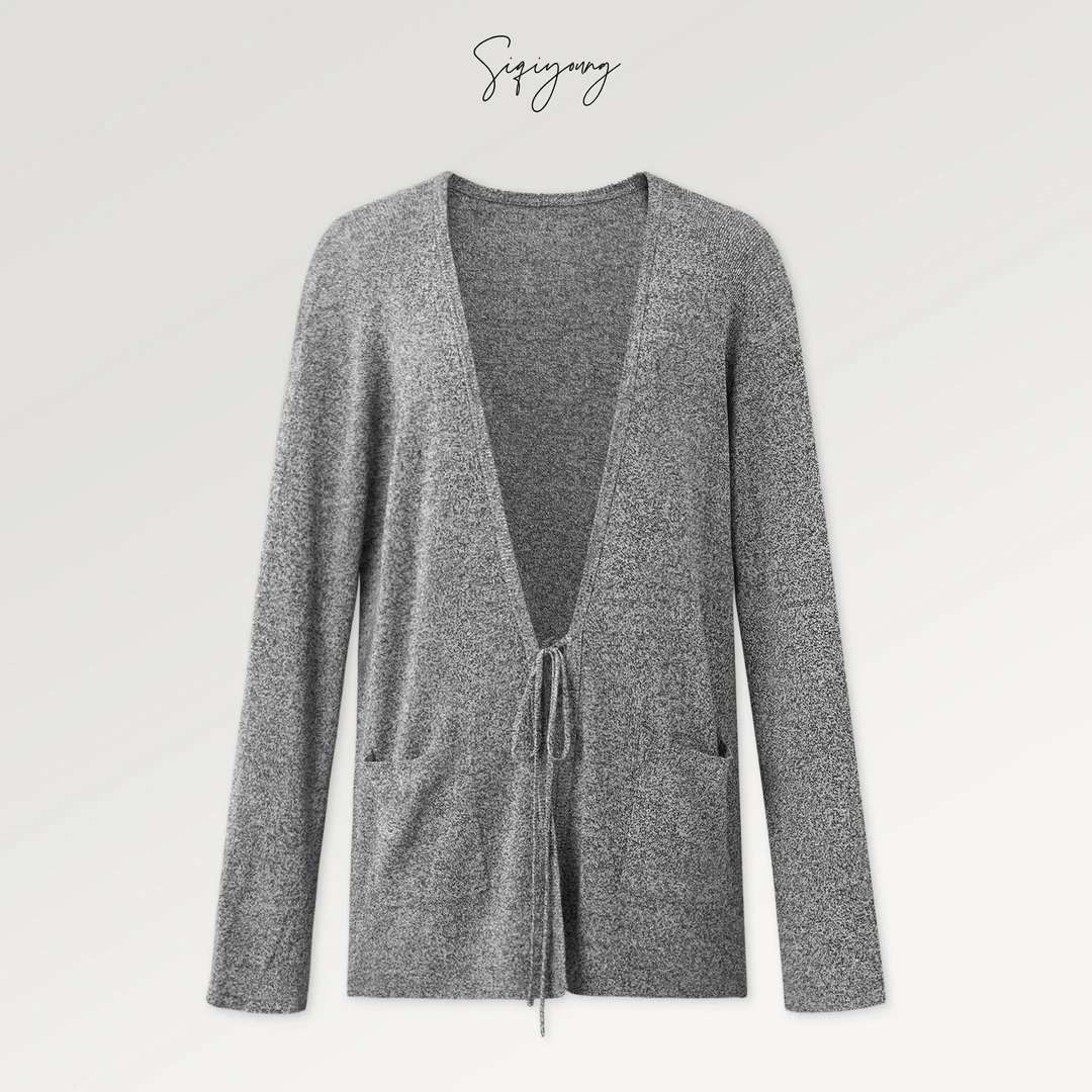 SIQIYOUNG 卡普里-桑蚕丝针织系带慵懒外套