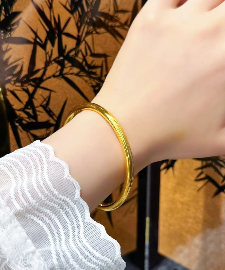 【小鹏黄金】足金999亮面素圈5D工艺手镯