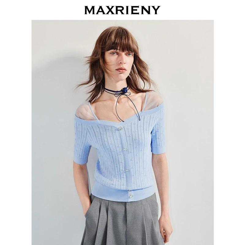 【千颂妮专属】MAXRIENY仙美感手工刺绣绣花套头毛衫女肌理感修