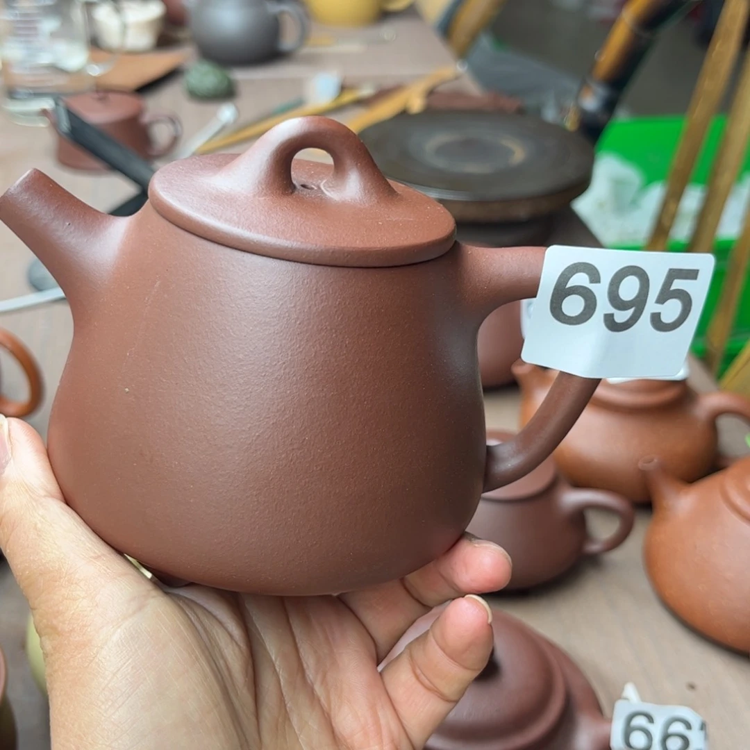 紫砂茶壶紫泥半手310cc