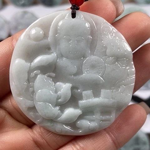 翡翠颈饰未镶嵌佛观天下福利