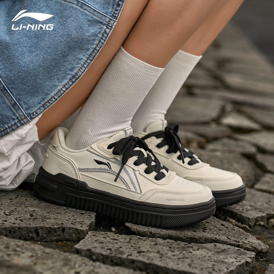 李宁青云女鞋板鞋2025秋季新款复古风小白鞋轻便软弹学生休闲鞋子