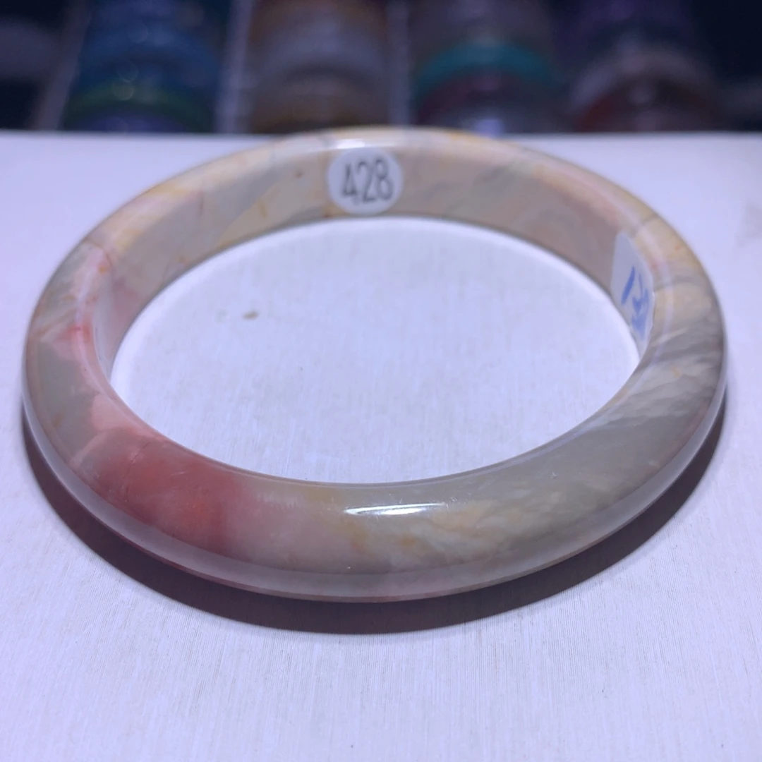 手镯银S925镶嵌水晶海洋碧玉60.2圈428