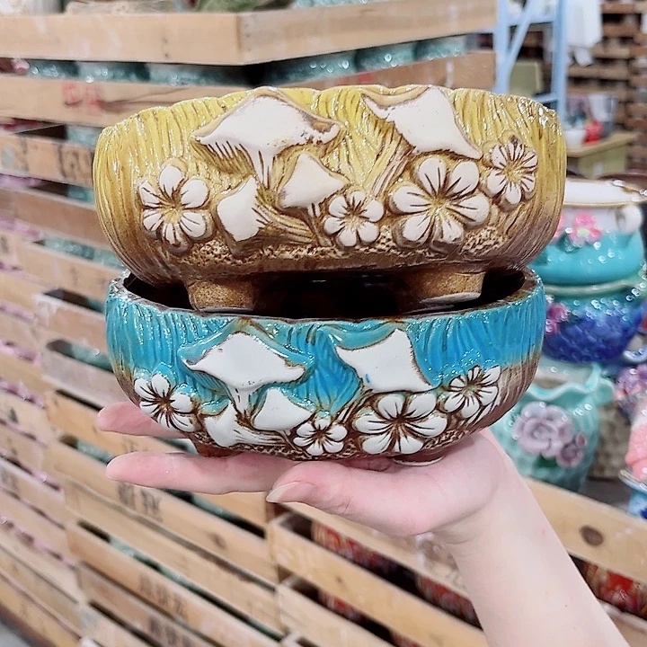 有孔.凑单10元陶瓷花盆发货！