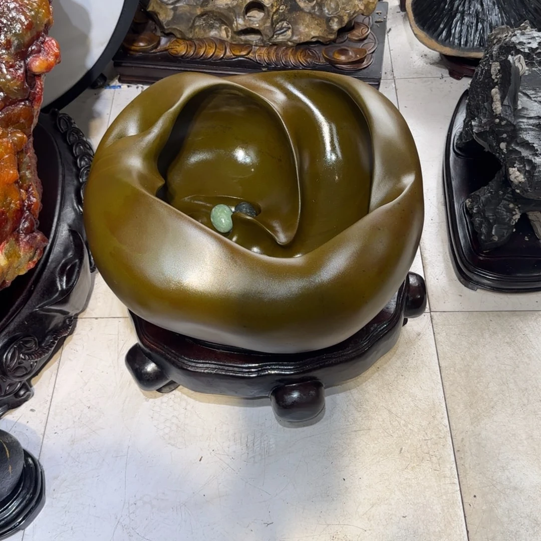羽***佬石材摩尔石聚宝盆摆件
