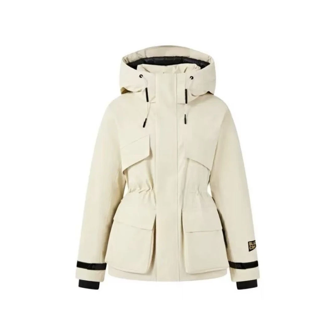 黑金风壳户外冲锋衣2025年新款羽绒服女收腰冬季加厚保暖外套工装