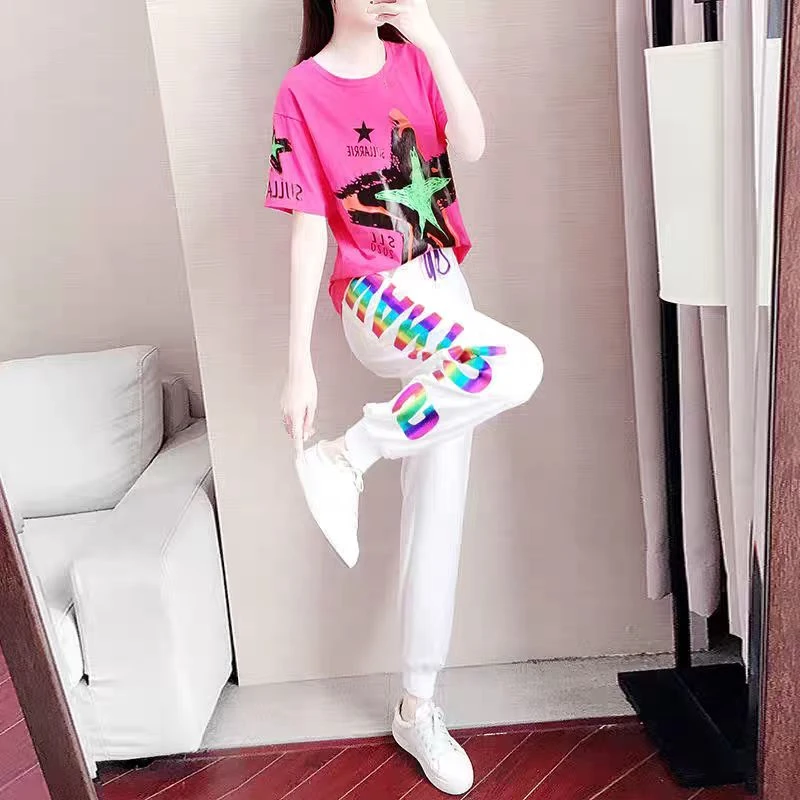 时尚休闲运动套装网红印花欧美风公主风日奢风潮流套装