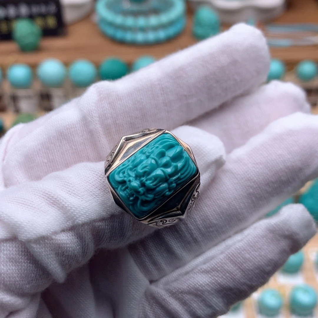 绿松石银S925镶嵌珠宝奇石