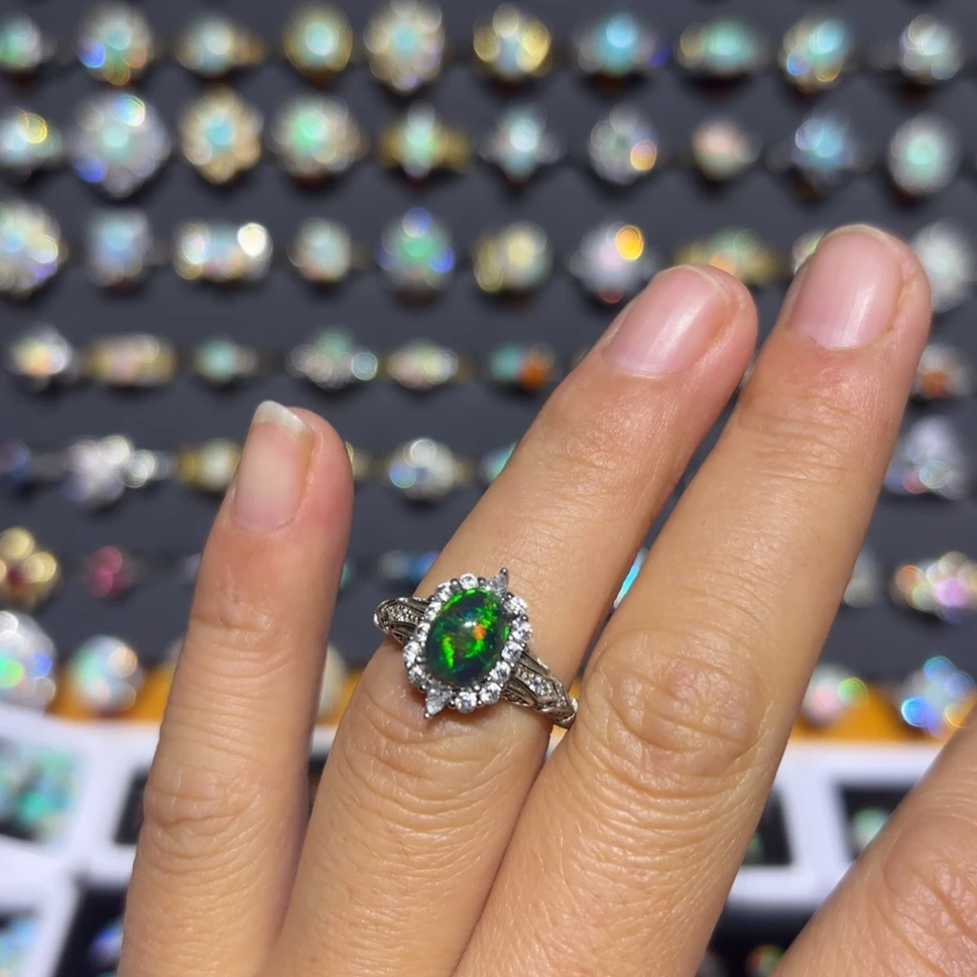 欧泊银S925镶嵌戒指