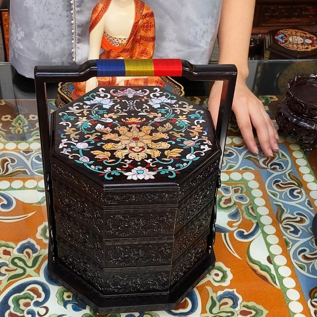 黑酸枝木类成套家具紫光檀提篮