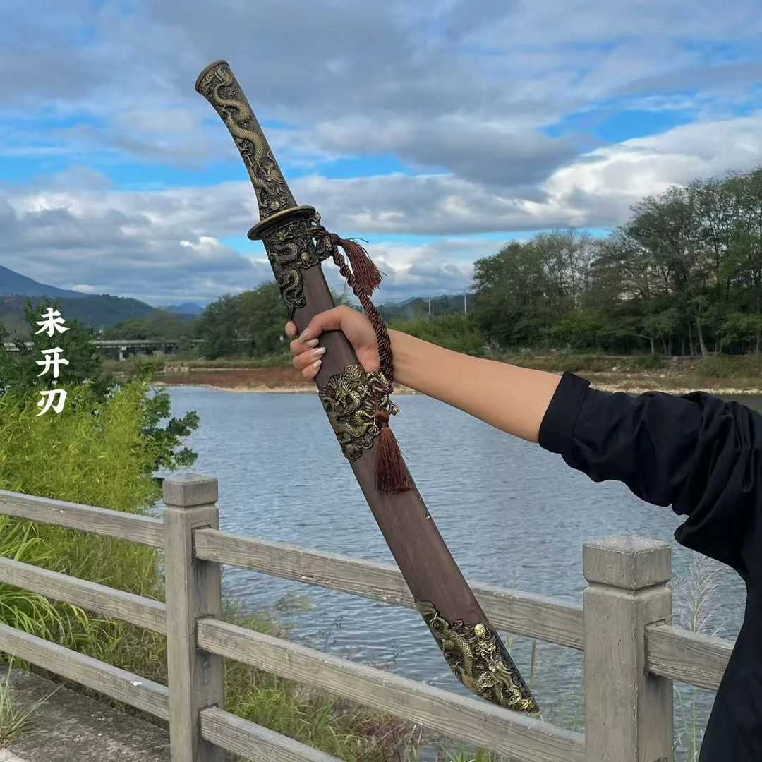 【祥龙宝刀】一体龙骨高锰钢锻造龙泉刀剑未开刃收藏工艺品