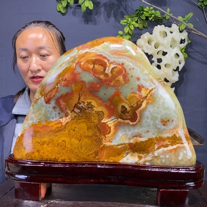 石材伊朗古青石摆件