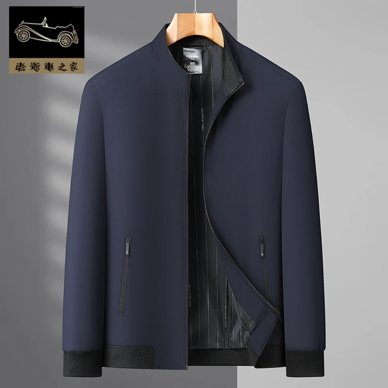 老爷车秋新款男士翻领外套夹克休闲男立领防风商务休闲上衣