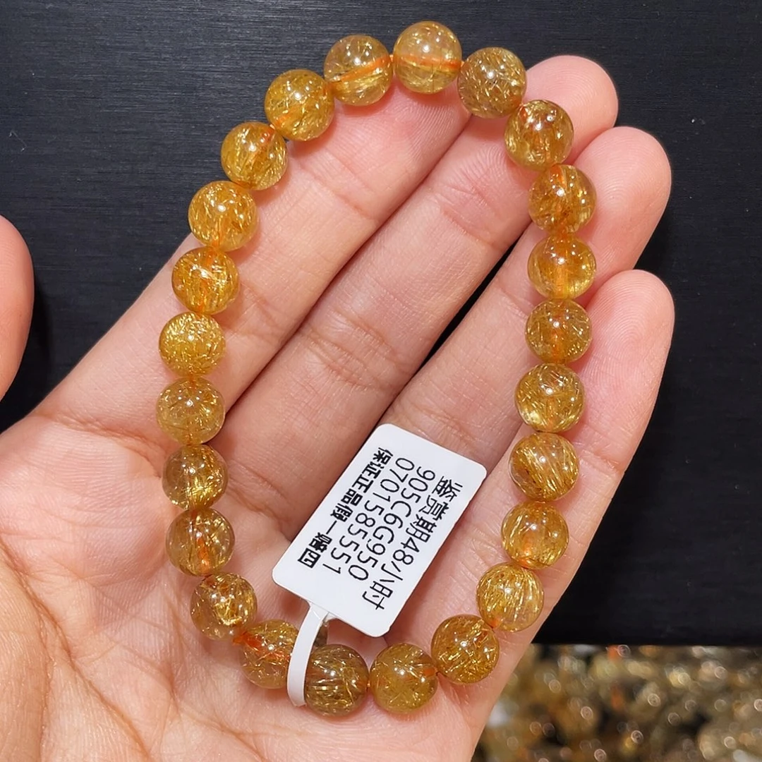 未镶嵌发晶手链发晶高品7.9mm