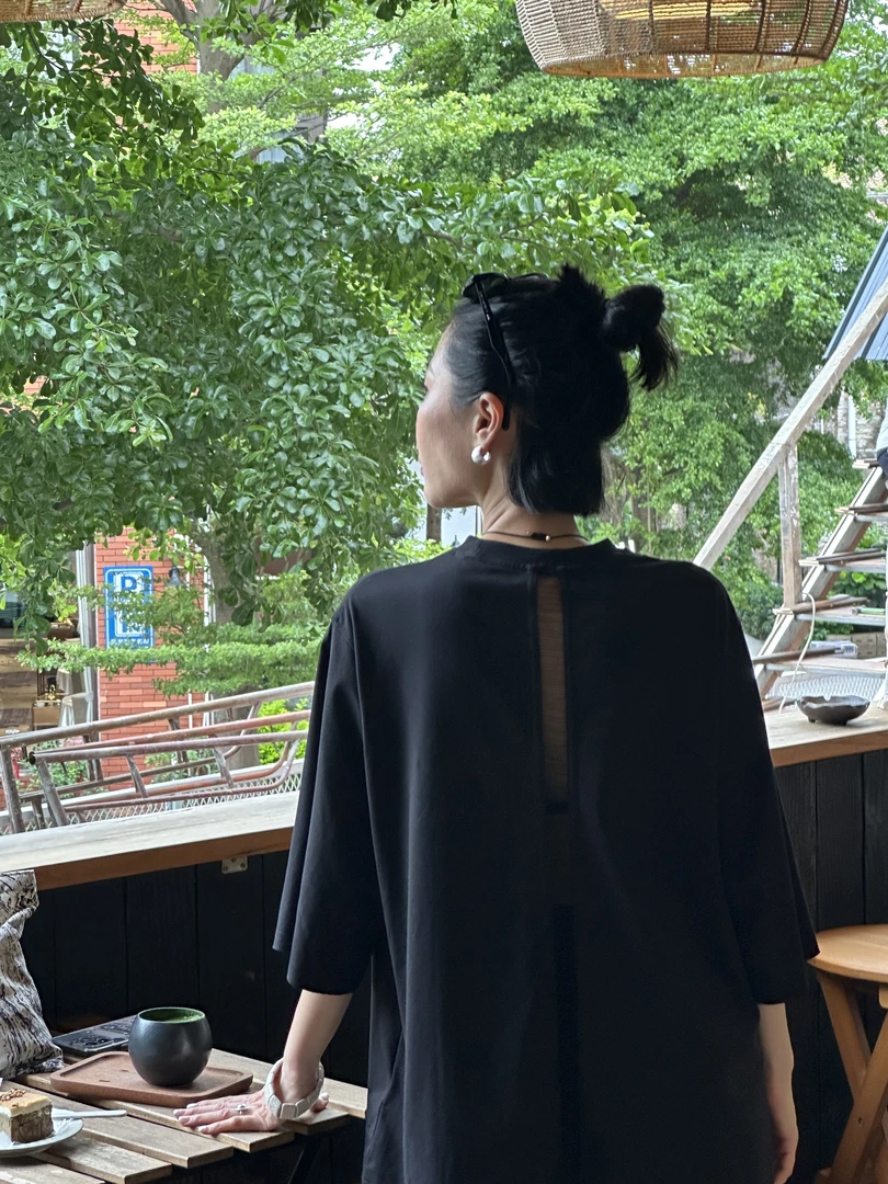 WUWU STUDIO【象牙塔】设计师百搭宽松廓形高街风背连缝设计T恤3239