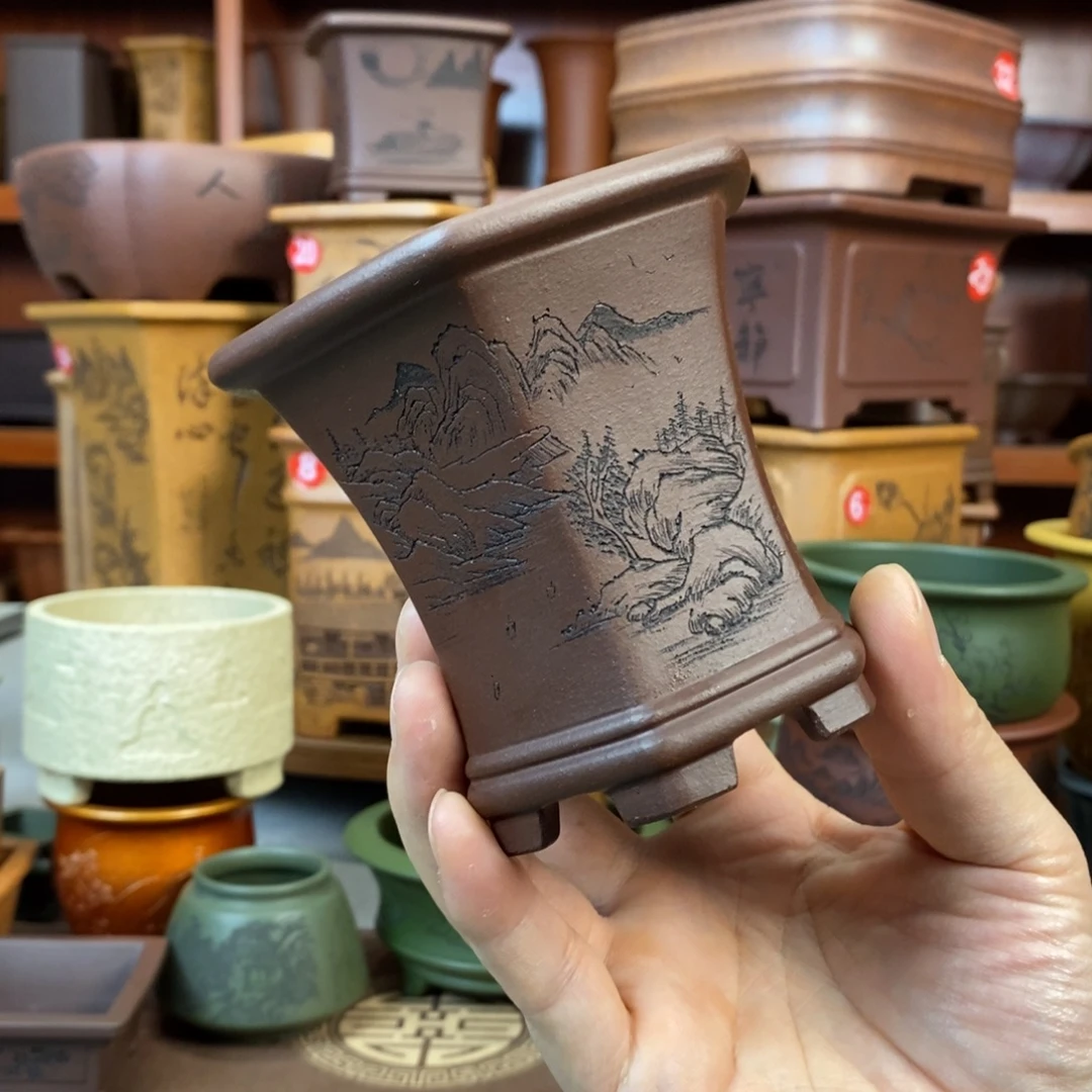 紫砂花盆盆景花盆小