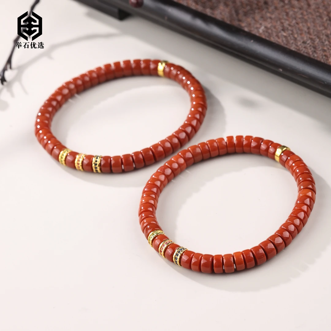 【举石优选】S1127-S1008-0112南红玛瑙手串18k（一件/多样性发）M