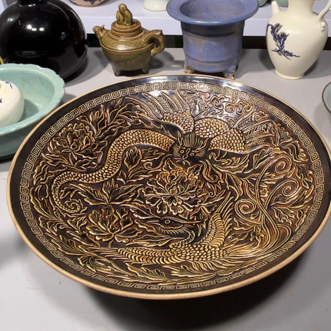 瓶定窑盘子品相完美