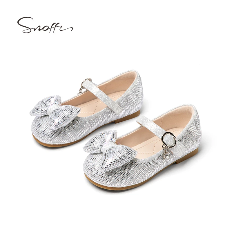 【断码捡漏】斯纳菲女童皮鞋春季格利特软底水晶皮鞋欧若精灵风闪闪