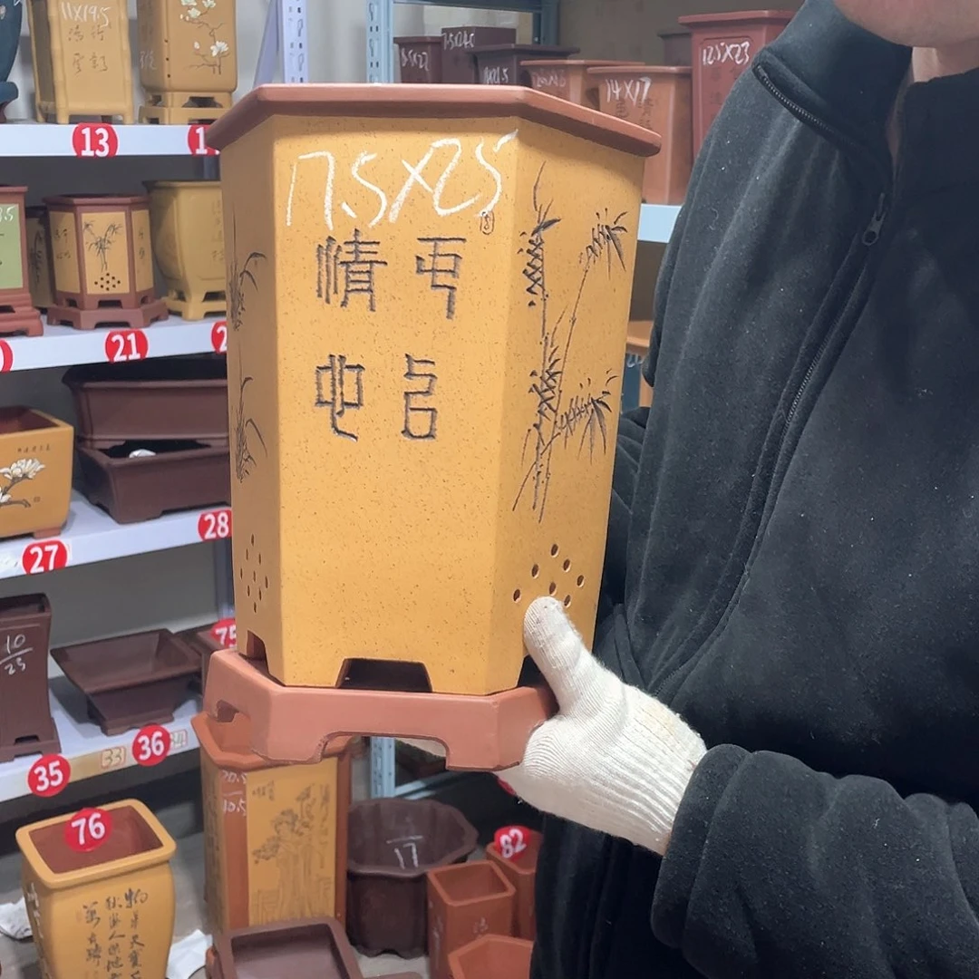 紫砂天心紫砂手工花盆