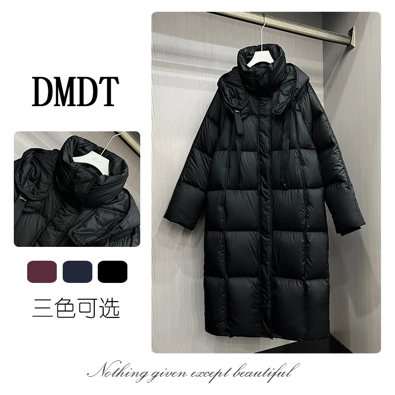 【多米潮牌】新 “简意奢雅”连帽鸭绒保暖显瘦女羽绒服86317