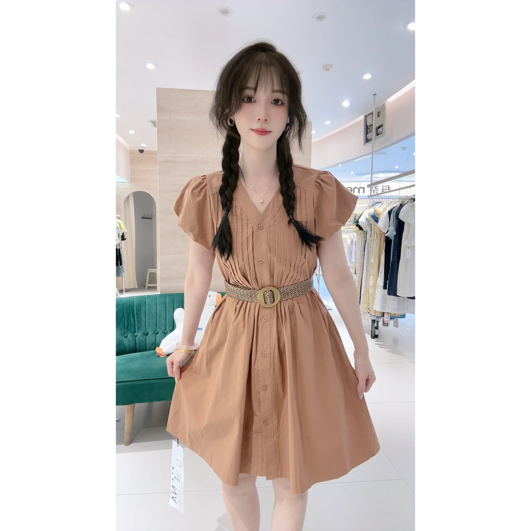 25137小个子法式腰带连衣裙