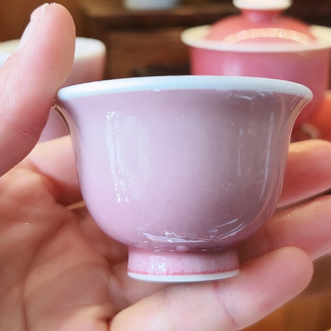 陶杯子豇豆红小压手背背
