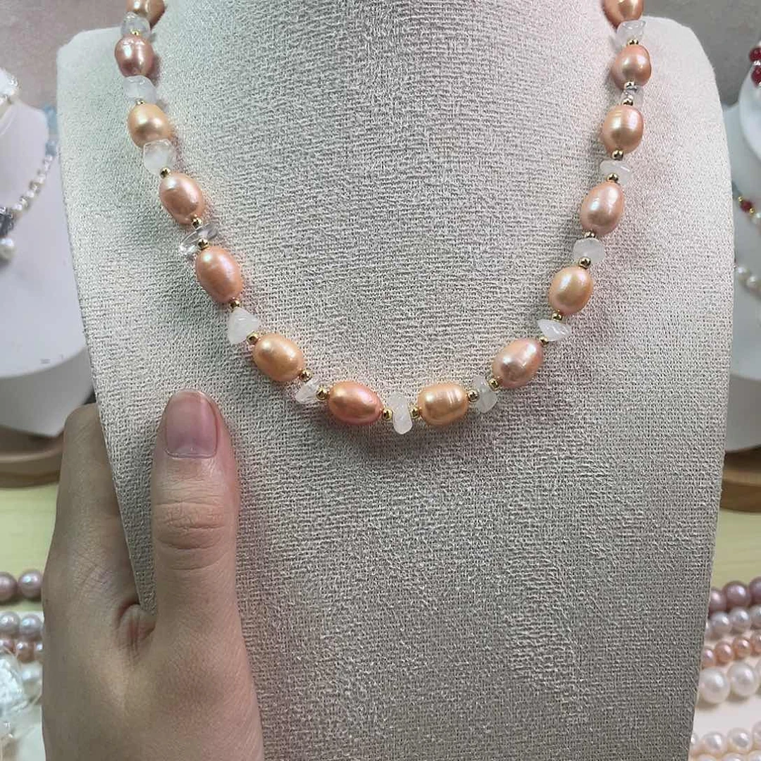 未镶嵌淡水珍珠耳饰8-9