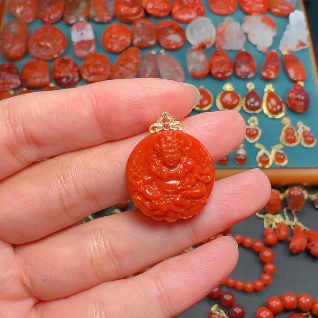 南红玛瑙南红保山18K金镶嵌