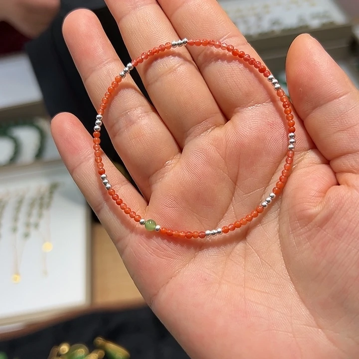 南红玛瑙手链合金