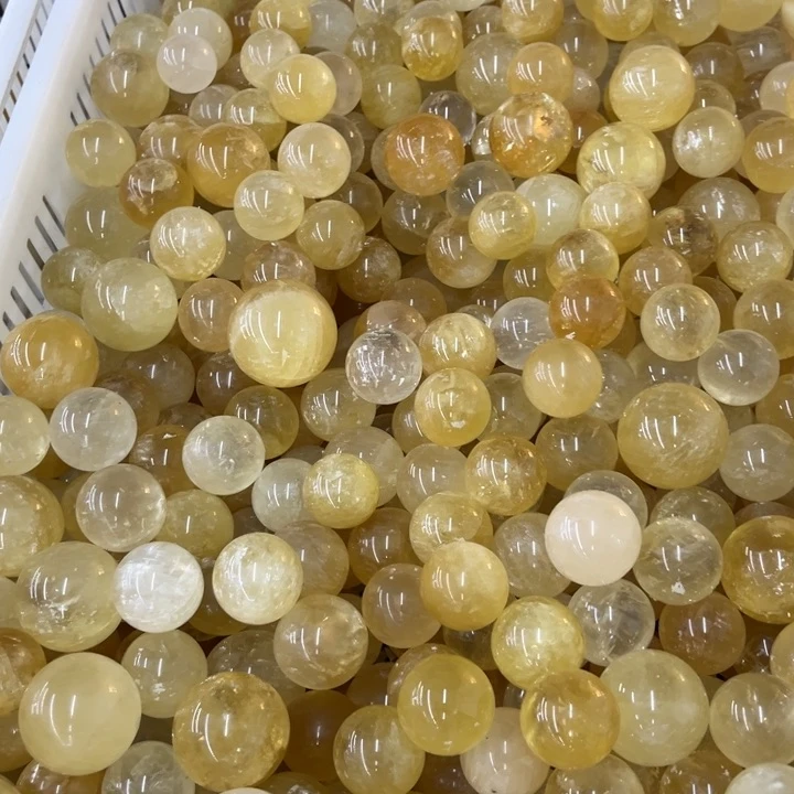 水晶珠宝半成品未镶嵌随机黄球一颗