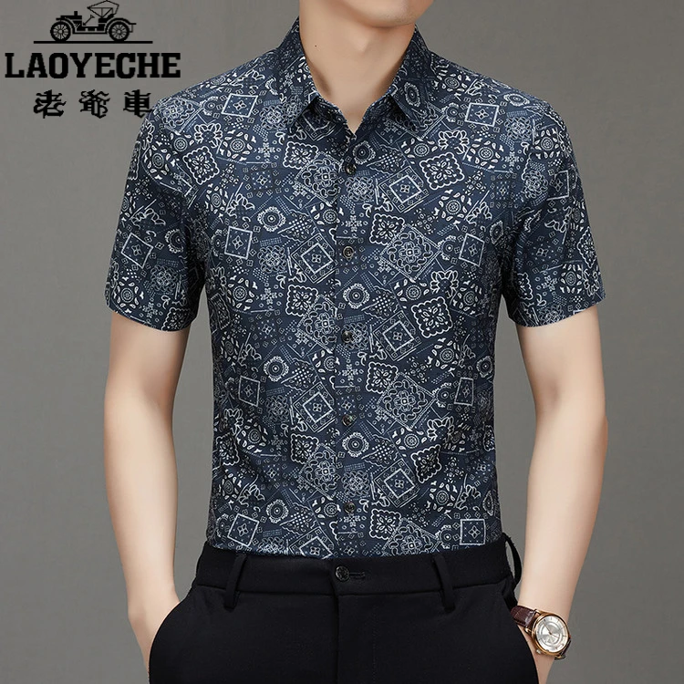 老爷车POLO衫男士短袖夏季新款中老年高档轻奢高端透气上衣潮流