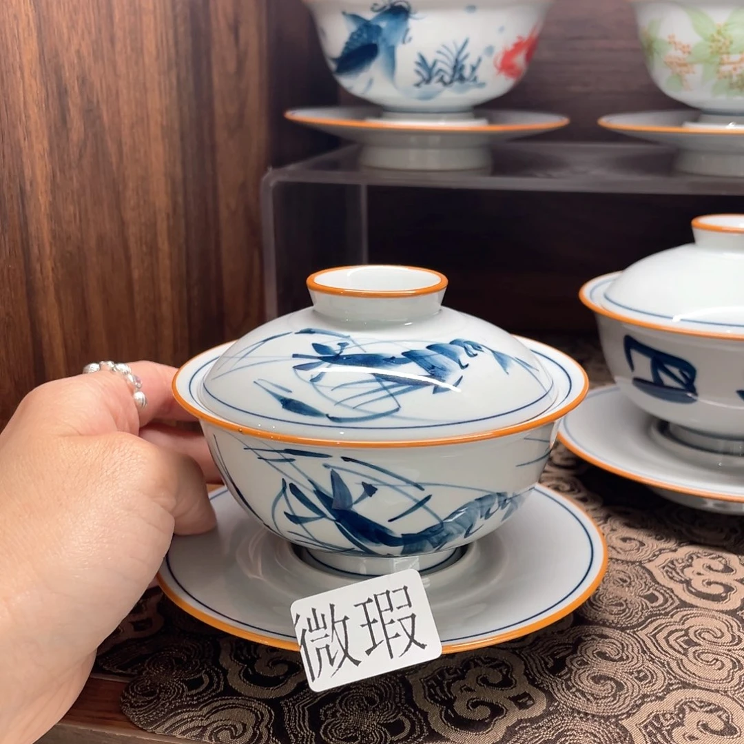 微瑕釉下彩纯手绘