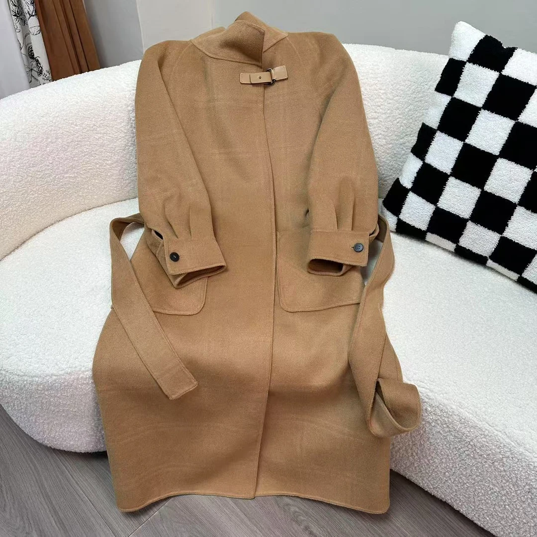 S21 新品时尚翻领气质百搭双面呢外套