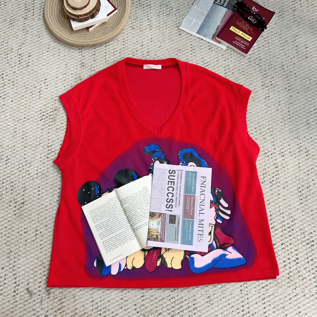 2025夏季新款韩版百搭卡通印花吊带背心3917